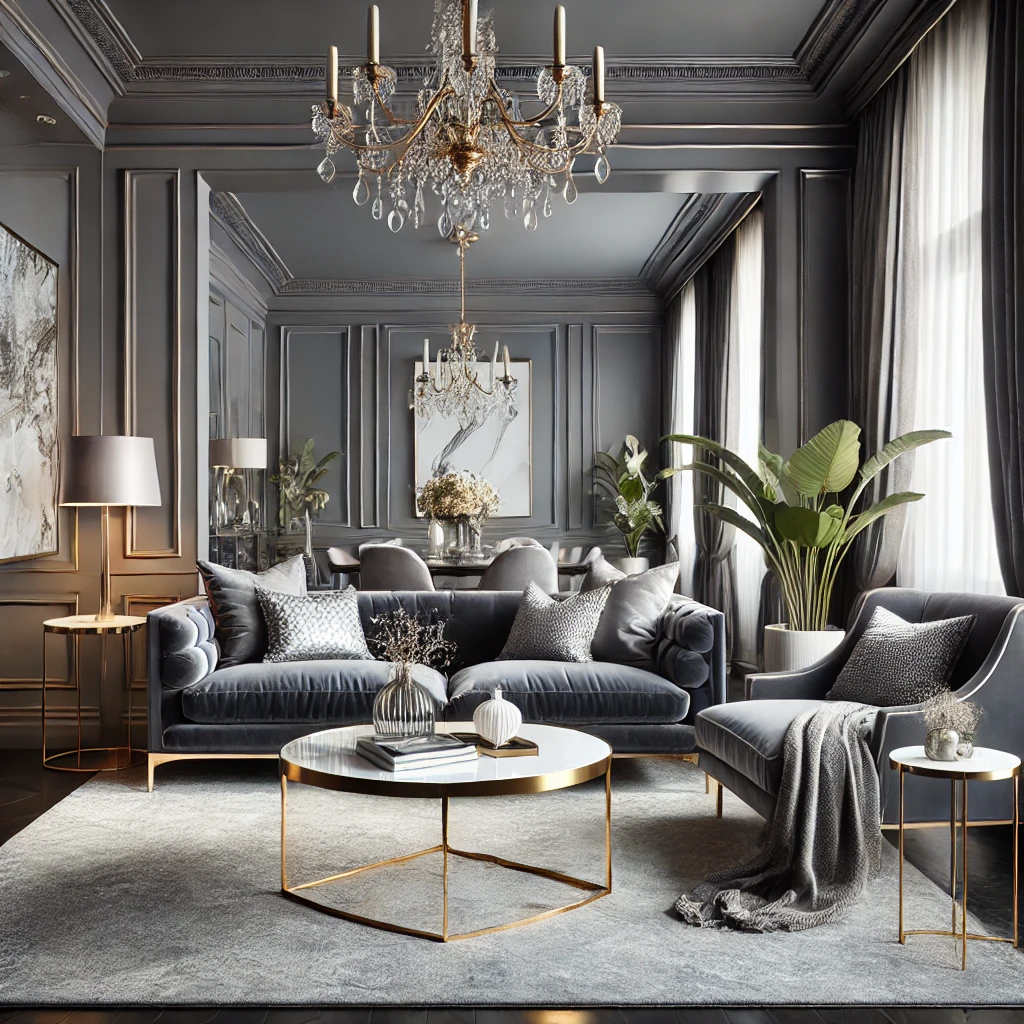 Gri Oturma Odası Dekorasyon Örnekleri