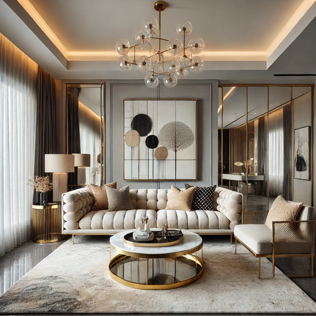 Şık Oturma Odası Dekorasonu