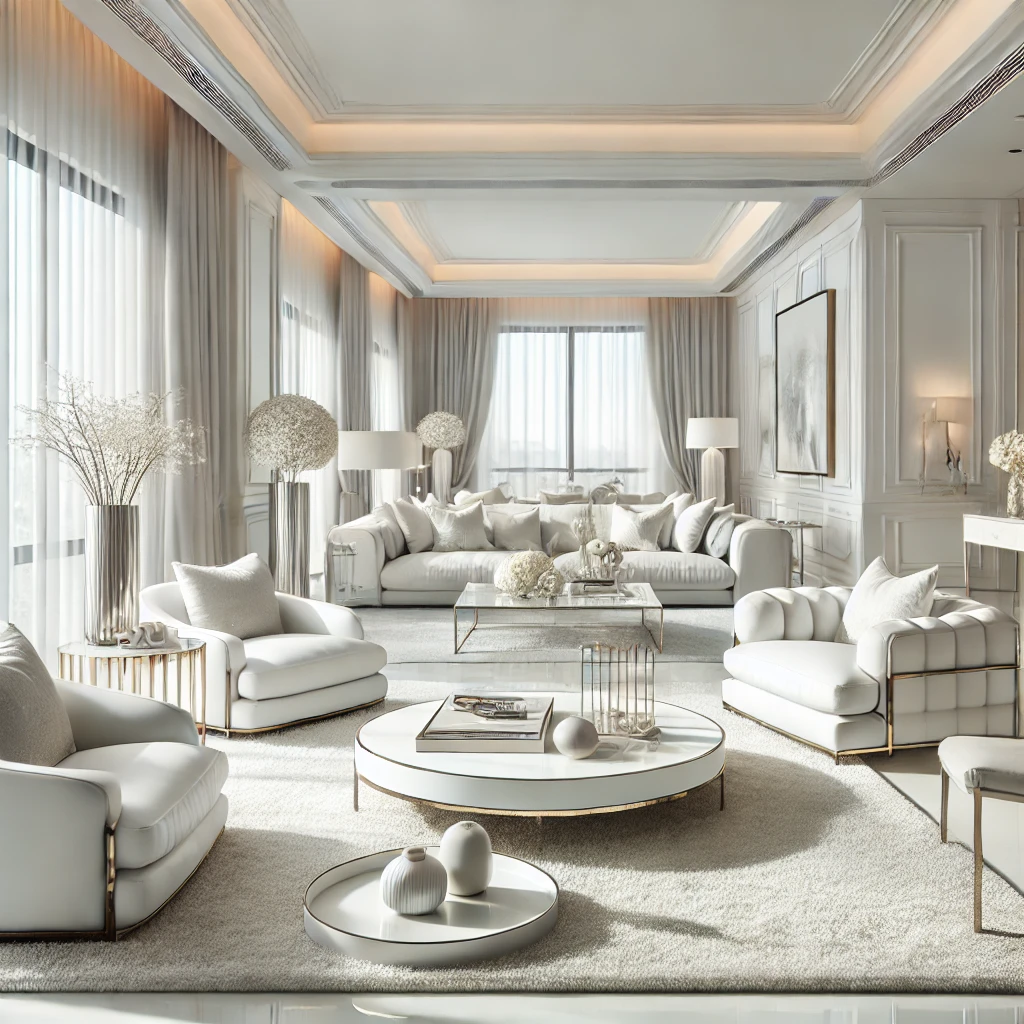 Beyaz Salon Dekorasyonu