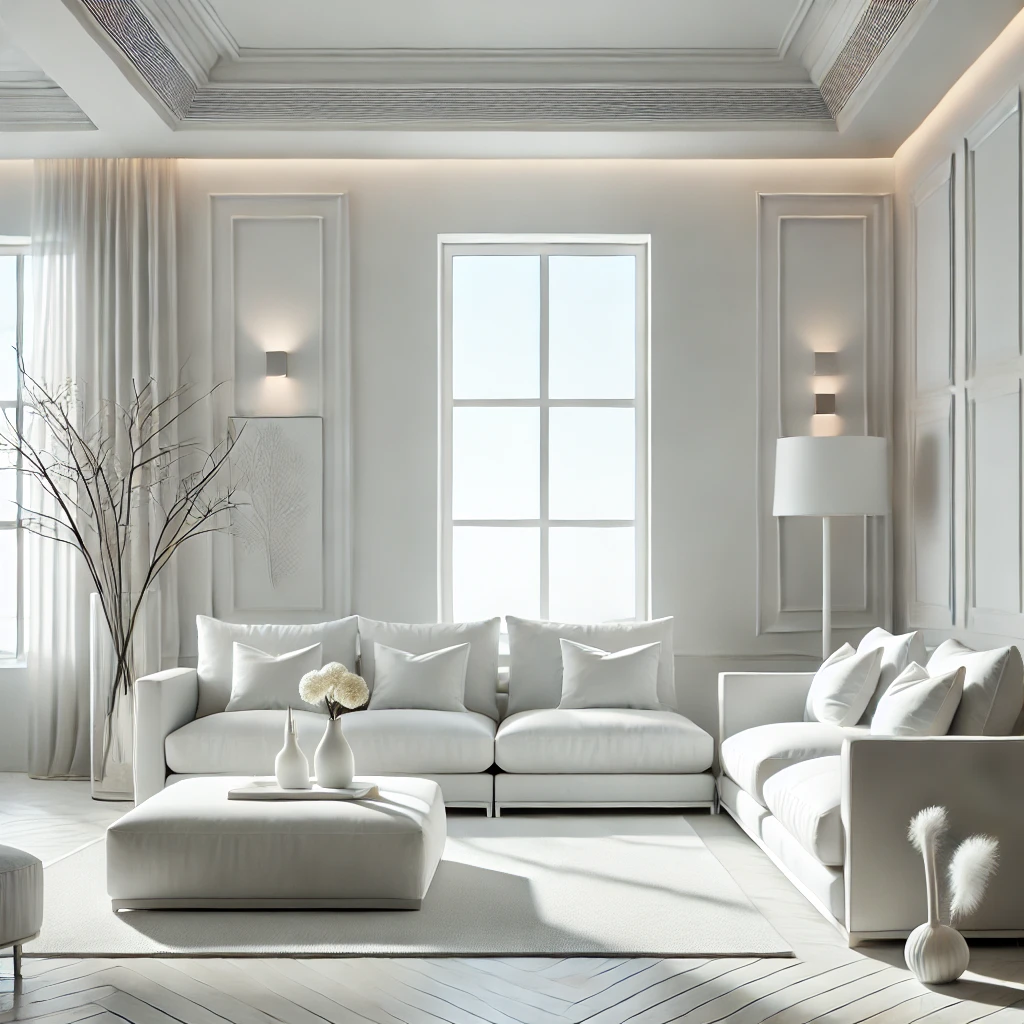 Beyaz Salon Dekorasyonu