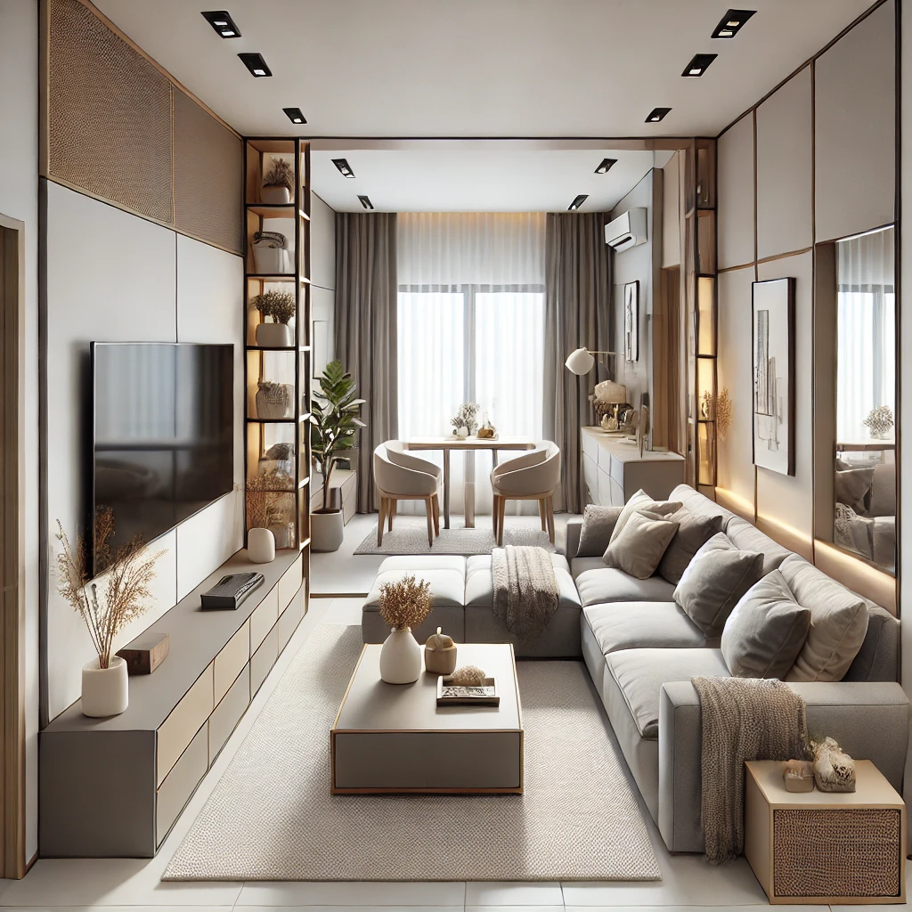 Dikdörtgen Salon Dekorasyonu