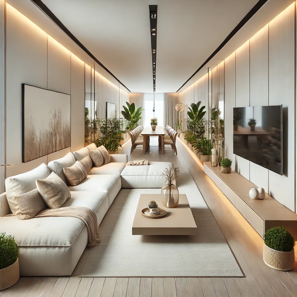 Dikdörtgen Salon Dekorasyonu