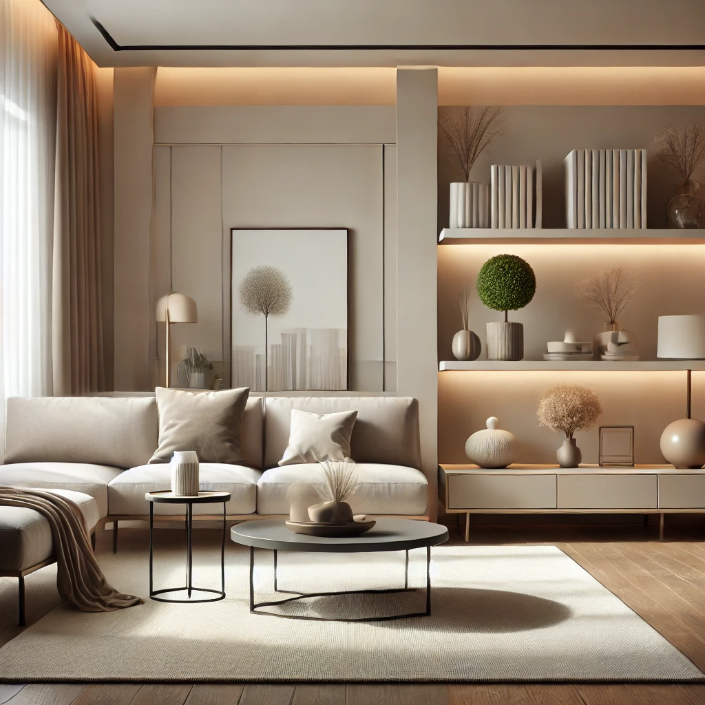 Sade Şık Salon Dekorasyonu