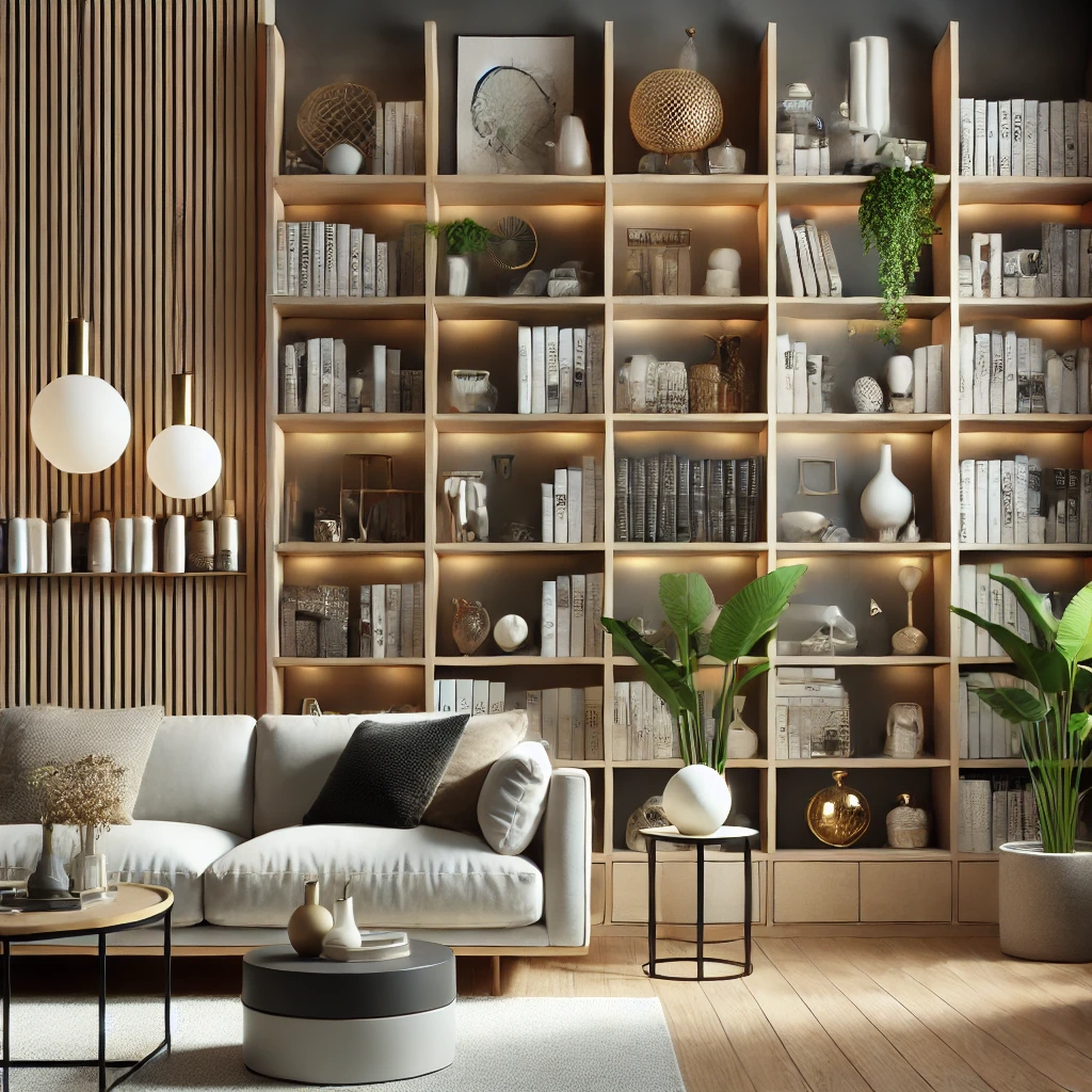 Salonda Kitaplık Dekorasyonu