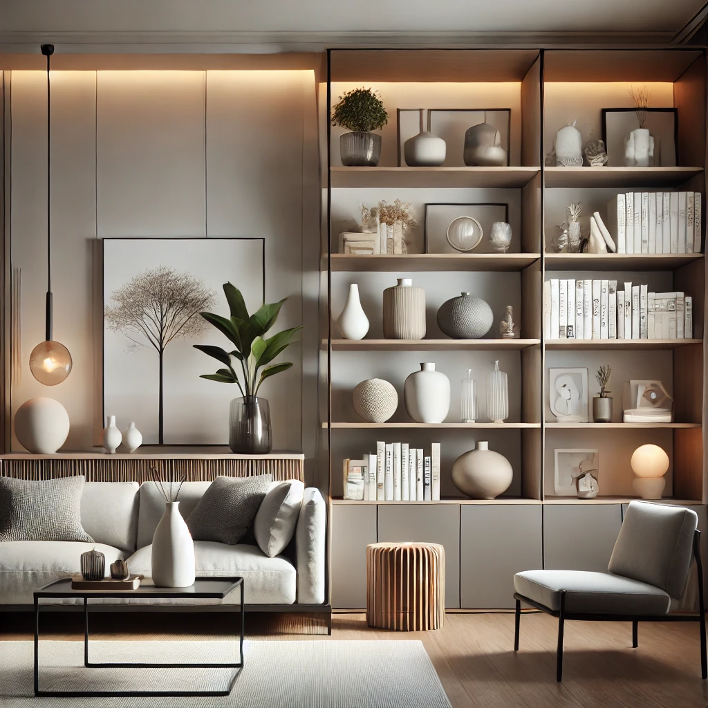 Salonda Kitaplık Dekorasyonu