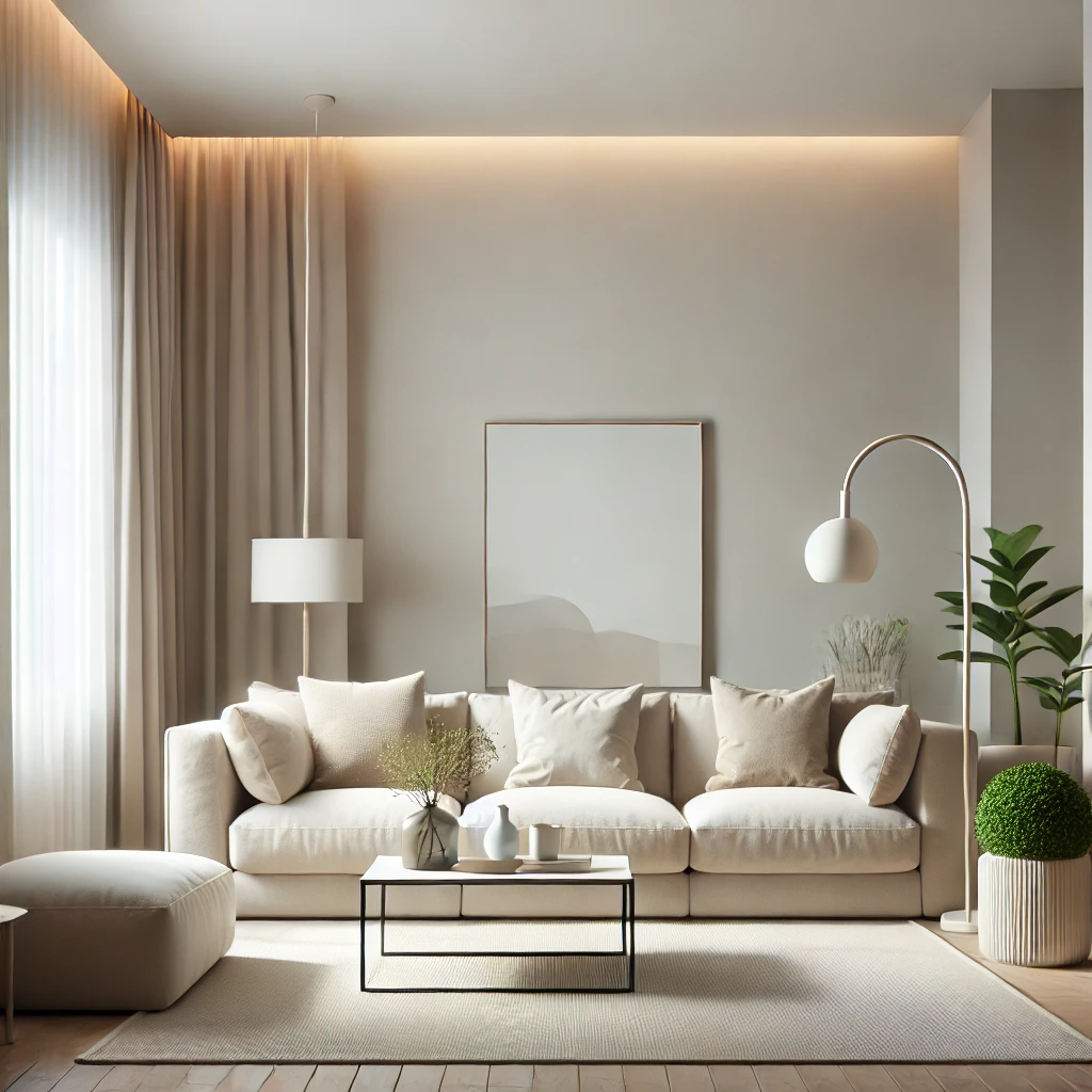 Sade Şık Salon Dekorasyonu